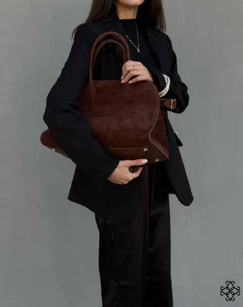 Suede-leather handbag 809265